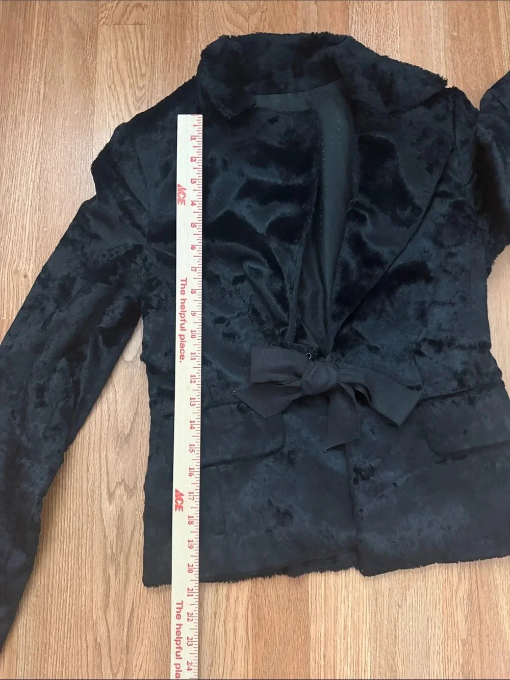 Club Monaco Black Faux Fur Tie-Waist Jacket